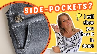 Fearless Sewing Tutorial Adding Side Pockets into Denim Overalls [upl. by Anaeerb536]