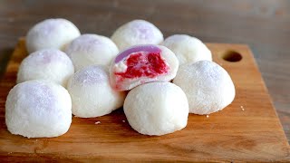 Mochi à la Framboise  Recette Japonaise  was Cuisine  ラズベリー餅 [upl. by Santoro]