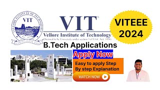 VITEEE 2024  How to apply  VIT Engineering Entrance Exam  BTech admission viteee vitvellore [upl. by Atirb496]