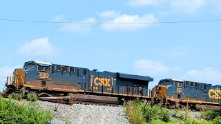 Southbound CSX mixed manifest with midtrain DPU coming off NS Dayton District at Winton Place [upl. by Riti]