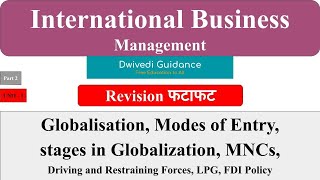 2  International Business Management  Globalization Modes of Entry MNC Stage in Globalization [upl. by Newlin]