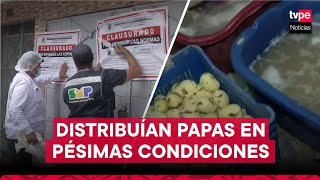 Clausuran negocio que distribuía papas para pollerías en condiciones insalubres [upl. by Enuj922]