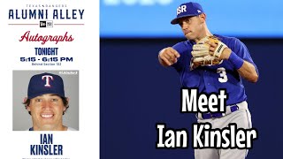 Meet Ian Kinsler Tonight at the Texas Rangers Game Alumni Alley Clubhouse Clips [upl. by Refannej]