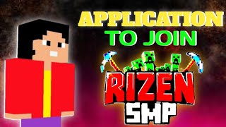 This Is My Application 🙏 Video To Join Rizen SMP🔥KaibyPlayzReal OfficialBasitPlayz [upl. by Richlad]