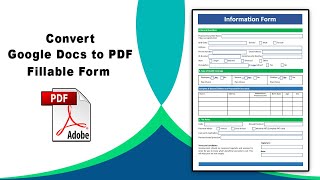 How to convert google docs form to fillable pdf form using Adobe Acrobat Pro DC [upl. by Bartholemy796]