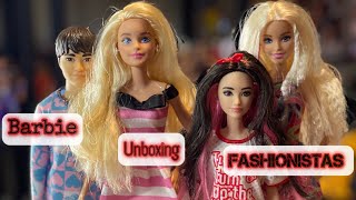 Barbie Fashionista’s dolls 214 223 219 amp 65th anniversary Barbie unboxing review [upl. by Shara]