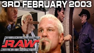 BISCHOFF HUNTS FOR AUSTIN EVOLUTION IS FORMED WWE RAW 3RD FEBRUARY 2003 REVIEW [upl. by Hickey]