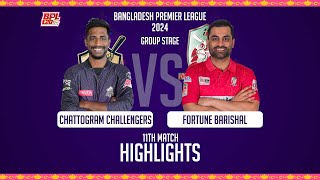 Chattogram Challengers vs Fortune Barishal  Highlights  11th Match  Season 10  BPL 2024 [upl. by Ahseel]