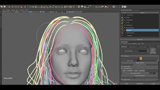 Ornatrix Maya Hair guides sculpting timelapse [upl. by Niwrad]