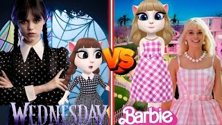 Wednesday Addams vs Barbie ll New Update ll My talk8ng Angela 2 [upl. by Nicki]