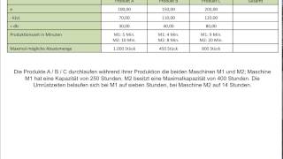 Optimales Produktionsprogramm Engpassrechnung inkl Umrüstzeiten Engpass Schritt 1 FOS  BOS [upl. by Nibur]