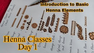 Henna Classes Day 1  introduction to Basic Henna Elements  Henna Classes By Thouseens Learn henna [upl. by Denbrook]