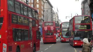 London Buses at work in Oxford Street on 11th January 2013 [upl. by Lark]