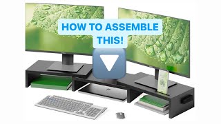 How to Assemble a Dual Monitor Stand BONTEC Dual Monitor Stand Riser [upl. by Nnaid]