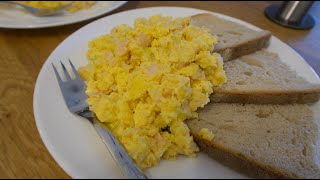 Scrambled Eggs with Cheese and Ham for breakfast  recipes [upl. by Charpentier]