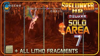 Spelunker HD Deluxe PS4 Area 7 Solo Walkthrough  All Litho Fragments Collected [upl. by Rosenzweig]