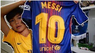 Unboxing Lionel Messi FC Barcelona Kit 2017 [upl. by Hanas]