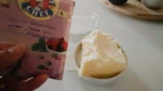 Recette de crème mousseline goût fruits rouges inratable كريمة موسلين بطريقة سهلة و اقتصادية [upl. by Htiekram]