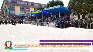 EESPPJ PEDAGÓGICO JULIACA DESFILE MILITAR 96TH ANIVERSARIO PROVINCIA DE SAN ROMAN  JULIACA  2022 [upl. by Haceber516]