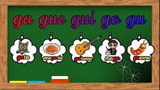 Syllables with quotGquot ga ge gi go gu in Spanish [upl. by Gnes625]