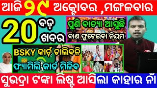 todays morning news odisha29 october 2024subhadra yojana online apply processodisha news today [upl. by Nesline]