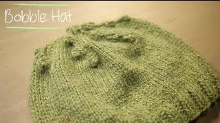 Knit Bobble Hat with pattern  1 Hour Project Knitting Tutorial with Stefanie Japel [upl. by Kunz876]