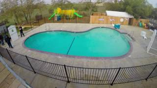 Installing a Custom Shape Swimming Pool Cover for swimming all winter long DomeON [upl. by Kaine]