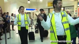 Flash Mob Choir A special Northern Ireland welcome  this is how we do it [upl. by Tobin]