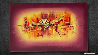 Abstrakte Acrylmalerei mit Flachpinsel und Malmesser [upl. by Htennek]