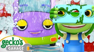 Mummy Truck Car Wash  Geckos Garage  Trucks For Children  Cartoons For Kids [upl. by Magdala]