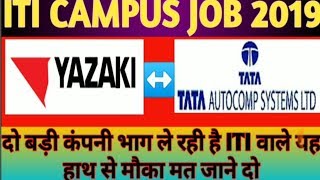 ITI CAMPUS JOB 2019YAZAKI INDIA PVT LIMITED REQUIREMENTS 2019ASITIJOB [upl. by Llenreb]