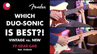 DOES A VINTAGE FENDER HOLD UP AGAINST A MODERN ONE 1963 DuoSonic vs Player Series  FP Gear Gab [upl. by Berget284]