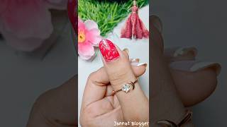 Barbie Dress Nailart Design 😛😍shorts jannatblogger barbiedress barbie nailart naildesign [upl. by Cindi788]