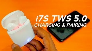 I7s TWS Charging amp Pairing instruction  How to charge and pair I7s TWS wireless Bluetooth Earphones [upl. by Thornburg]