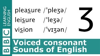 English Pronunciation 👄 Voiced Consonant  ʒ  pleasure leisure and vision [upl. by Heaps]