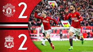 Bruno Scores From The Halfway Line 🤯  Man Utd 22 Liverpool  Highlights [upl. by Petr]