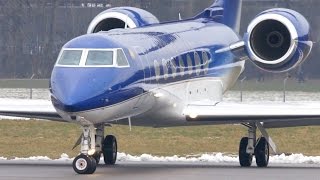 Azerbaijan Gulfstream G550 Take Off at Airport BernBelp [upl. by Susanetta]