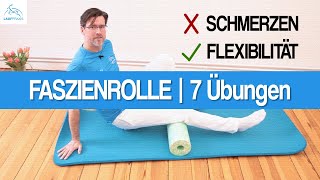 FASZIENTRAINING 7 Übungen mit der Faszienrolle für Wade Knie amp Rücken  Ergänzung zum Lauftraining [upl. by Lenoj]