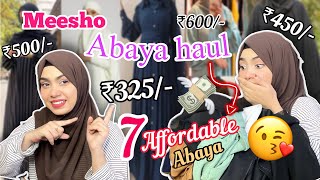 MEESHO ABAYA HAUL 😍 best affordable Abaya jilbab ‼️🤩starting ₹325 only 💸🫰🏻 [upl. by Murton345]