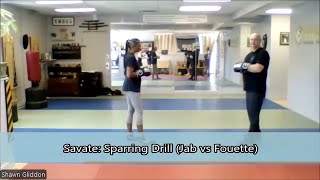 Savate  Sparring Drill  Jab vs Fouette [upl. by Aelam670]