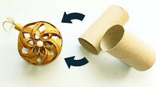 ✨ How to Make Christmas Ball From Toilet Paper Rolls ✨ New Year Ornaments and Decoration Ideas 🎄 DIY [upl. by Atnim646]