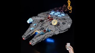 Lego Ultimate Millennium Falcon 75192 Light Kit Sound Version [upl. by Neelav]