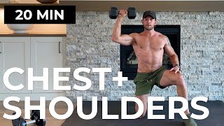 PUSH DAY WORKOUT  20 Min Chest amp Shoulder Dumbbell Workout [upl. by Abehsat]