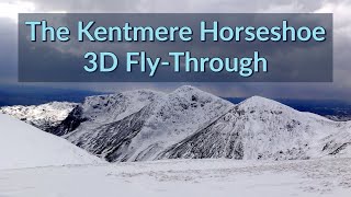 The Kentmere Horseshoe in Winter 3D Aerial FlyThrough of the Route Circular Walk Lake District [upl. by Mungo741]