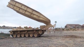 Amazing Tank Launched Bridge  M60 Armoured VehicleLaunched Bridge AVLB in Action [upl. by Neelrahs]