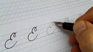 Spencerian script tutorial  Capital E [upl. by Hallee30]