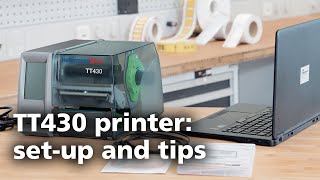 Thermal transfer printer how to use the TT430 tutorial video EN [upl. by Elyk692]