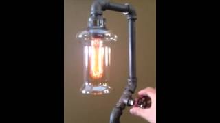 Vintage Industrial Steampunk Style Black Pipe Lamp [upl. by Merrow482]