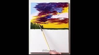 Breathtaking Birch Tree at Sunset Acrylic Painting Tutorial 🎨 [upl. by Clapp]