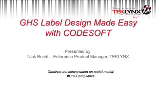 GHS Labels Made Easy with TEKLYNX CODESOFT [upl. by Acinom]